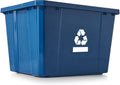 Medium Curbside Blue Box, Plastic 17 Gallon/64 Litre Home Trash Can Refuse and Recycling Bin Container with Built-in