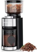 Aromaster Burr Coffee Grinder, 25 Settings, 2-12 Cups, Anti-Static, Black | Stainless Steel, Removable Burr, Brush