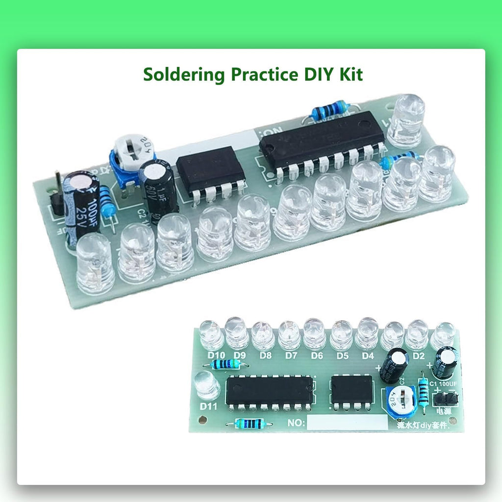 Electronics Soldering Practice Kit NE555 CD4017 LED Chasing Light Soldering Station DIY Electronic Kits