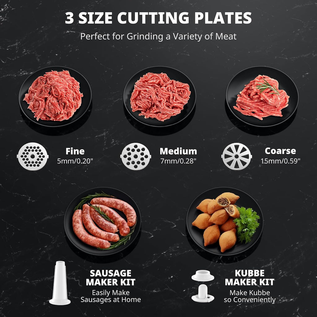 Electric Meat Grinder & Tomato Sauce Press Maker with Strainer - Heavy Duty Food Mill Machine for Grinding Meat
