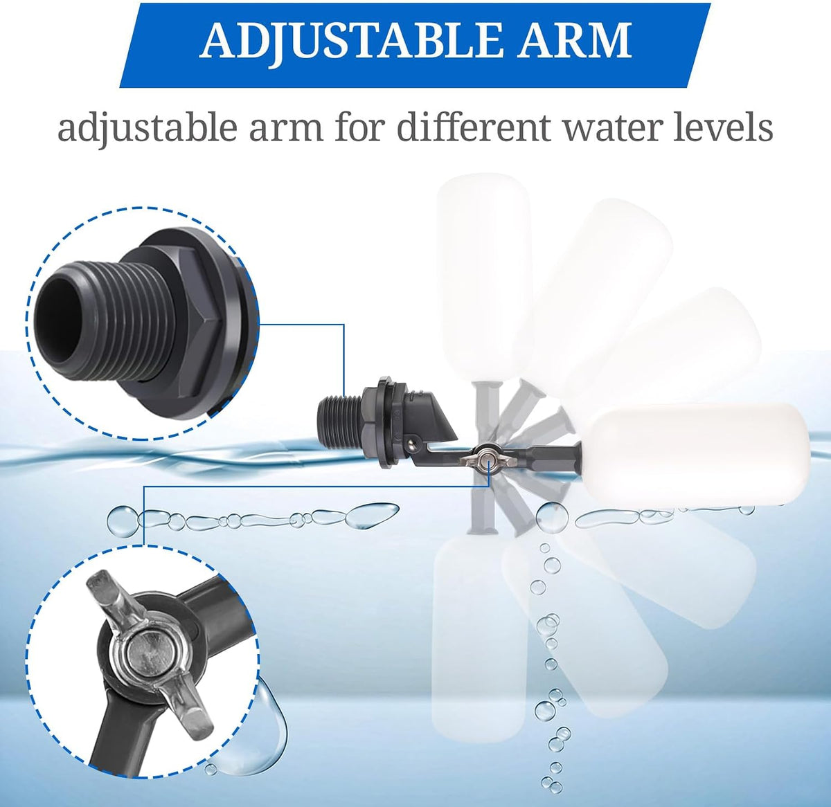 Standard 1/2 Inch NPT Float Ball Valve for Ponds，Auto Water Tank