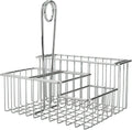 G.E.T. 4-21699 Chrome Four Compartment Condiment Caddy Metal Specialty Servingware Collection, 8" x 7" x 9" Tall, Chrome