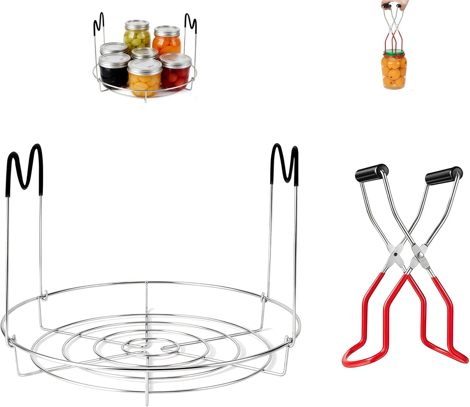 11.8-Inch Canning Rack for Water Bath Canner with Jar Lifter