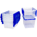 66486 12 Gallon Plastic Stackable Storage KeepBox Tote Container with Attached Hinged Lid, 21-1/2-Inch x 15-Inch x