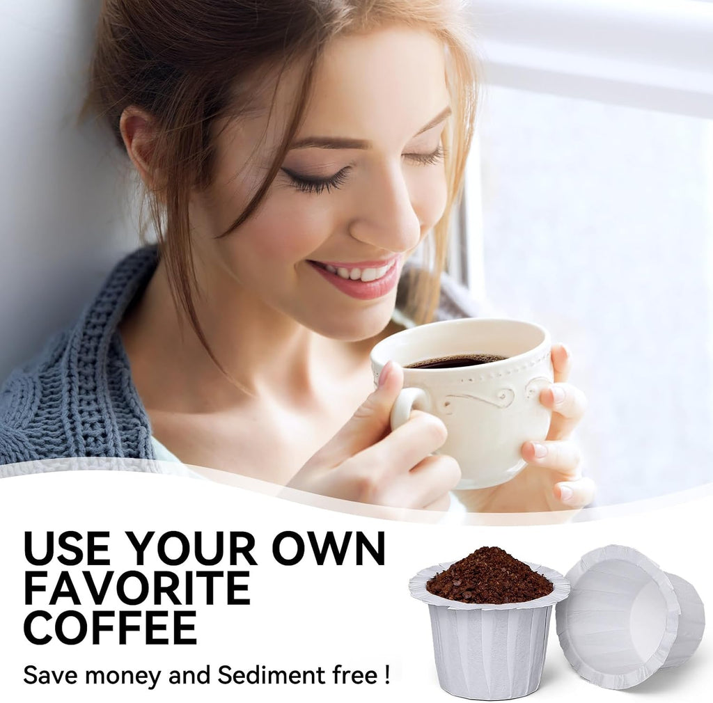 100ct Disposable Coffee Filters for Reusable K Cups, White | Fits Most Reusable K-Cups, Chlorine-Free, Compostable