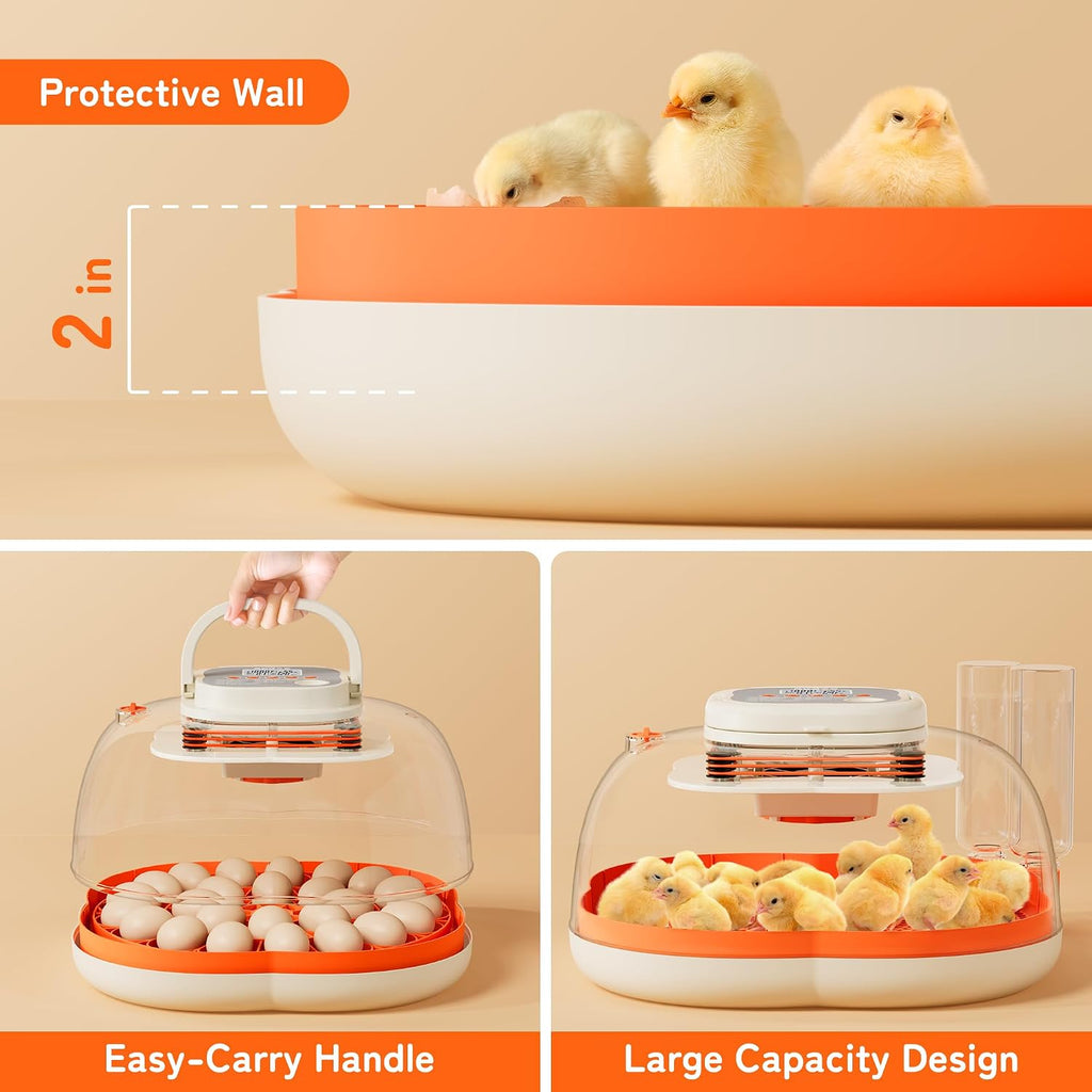 Egg Incubators for Hatching Eggs, Temperature and Humidity Control, Automatic Egg Turning, Egg Candler, External