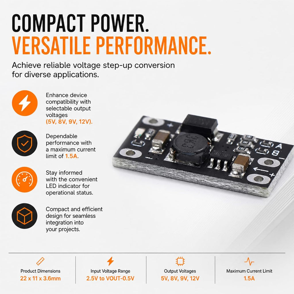 10-Pack Boost Converter Module, 3.7V to 5V/8V/9V/12V