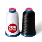 Black White Machine Embroidery Thread, 40WT, 2 Spools, 5000 Yds Each
