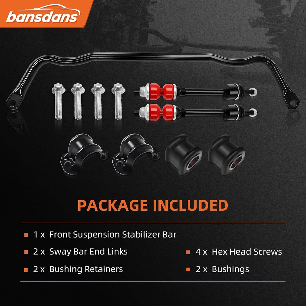55398938AC Front Stabilizer Bar Kit And K80894 Sway Bar Links Front Sway with PU Bushing Fit for 2009-2010 Dodge Ram 1500, 2011-2018 Ram 1500, 2019-2022 Ram 1500 Classic, OE#55398938AB