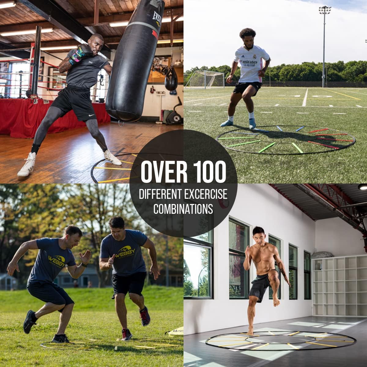 Agility Trainer – Circle Speed and Agility Ladder for High Intensity Reactive Footwork Drills and Skills – A Circular
