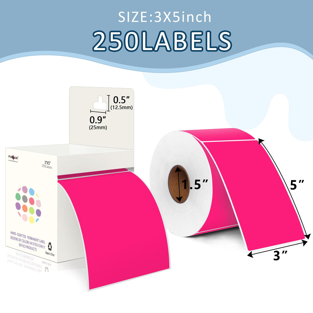 3 X 5 Inch 4Rolls/1000 Per Roll Rectangle Inventory Color Coding Labels,Roll Square Label Stickers for