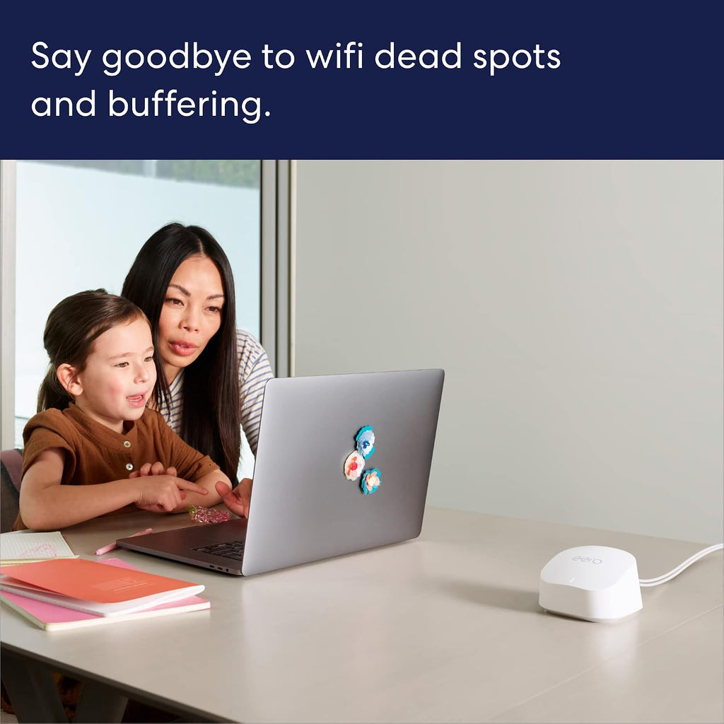 Like-New Amazon eero 6+ mesh wifi router - Supports internet plans up to a Gigabit, Coverage up to 1,500 sq. ft.