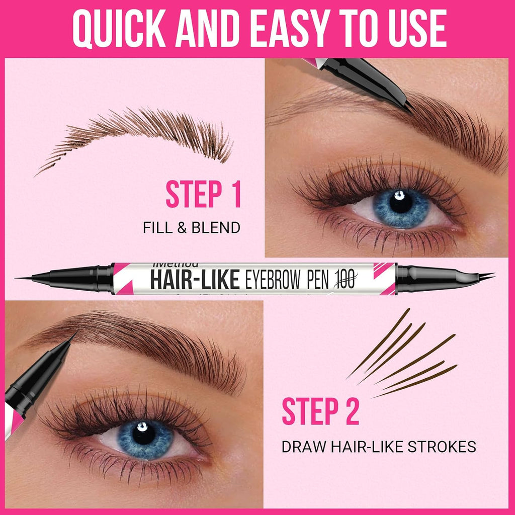 Curved Eyebrow Pen - Eyebrow Pencil, Brow Pencil 2-in-1 Dual-Ended Microblading Eyebrow Pen with Curved Tip and