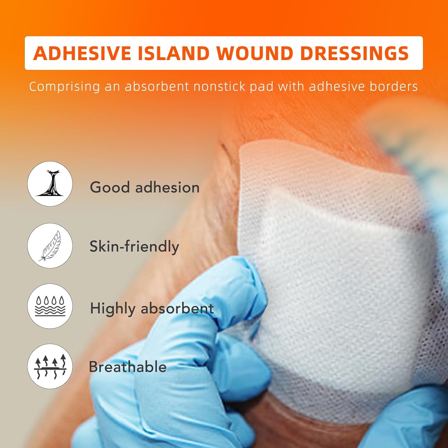 [6''x6''-30count] Carbou Island Dressing Bordered Gauze Sterile Individually Wrapped Gauze Pads,Highly Absorbent