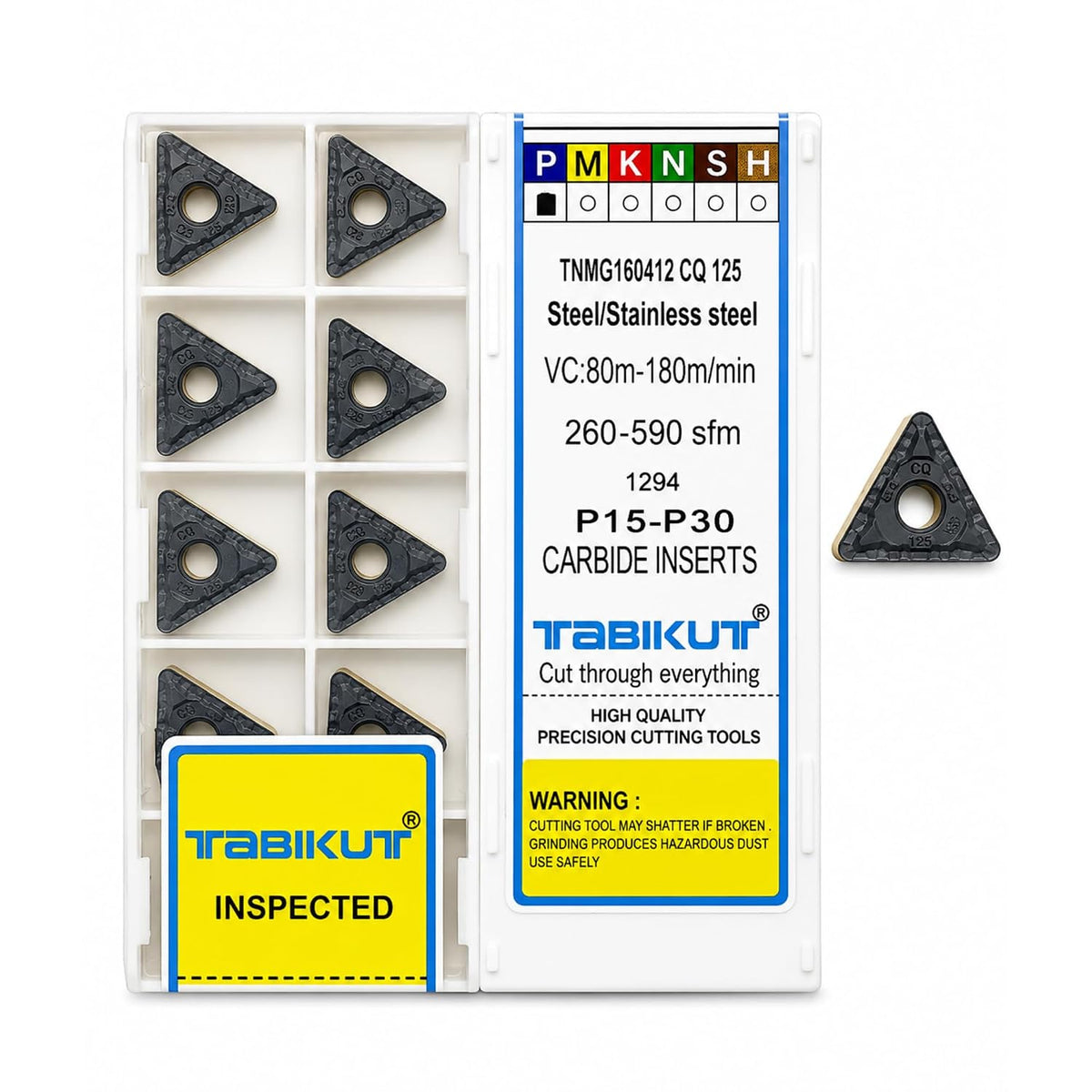 TNMG332 / TNMG160408 CQ125 Carbide Turning Insert, Pack of 10