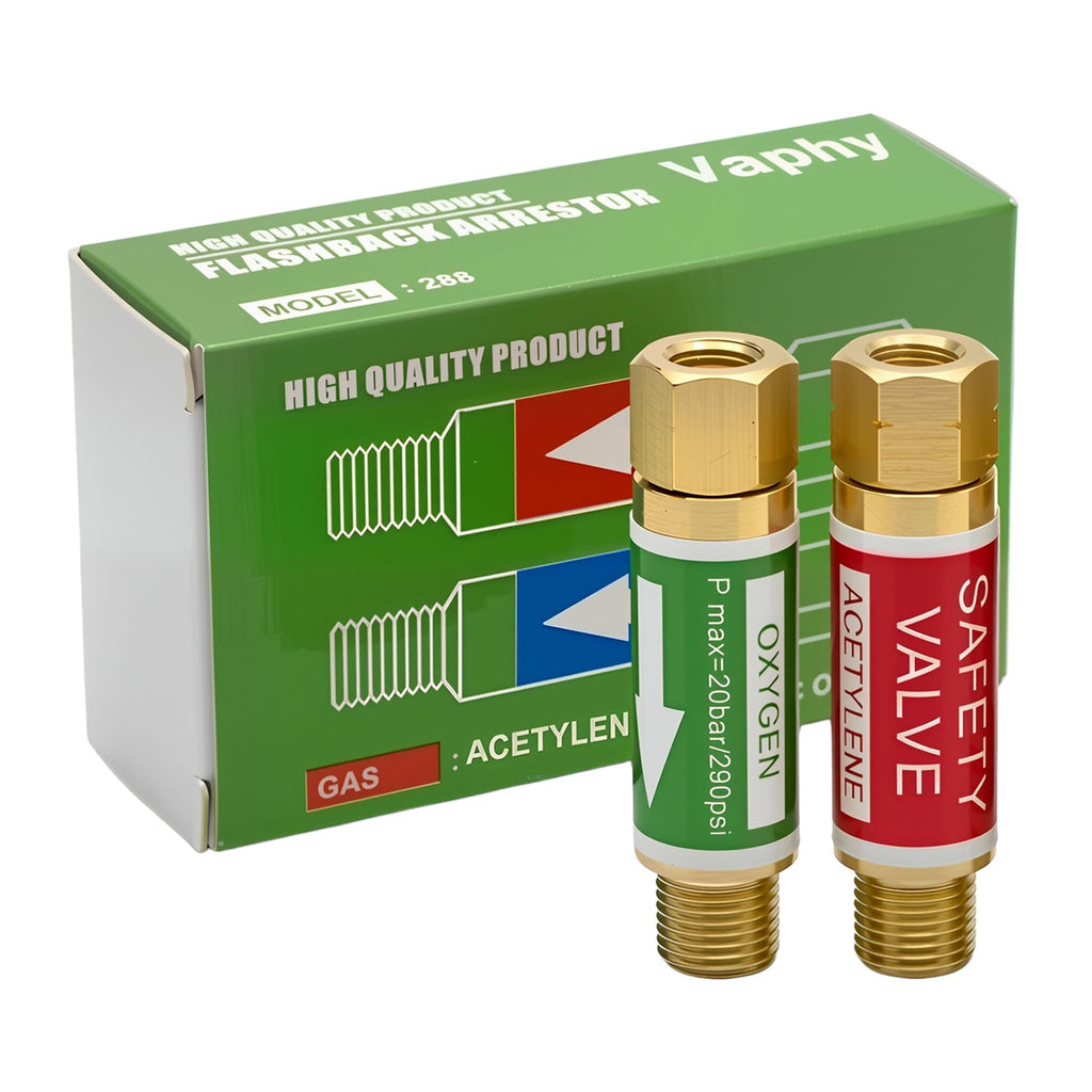 VAPHY Oxygen Acetylene Flashback Arrestors Set Regulator End