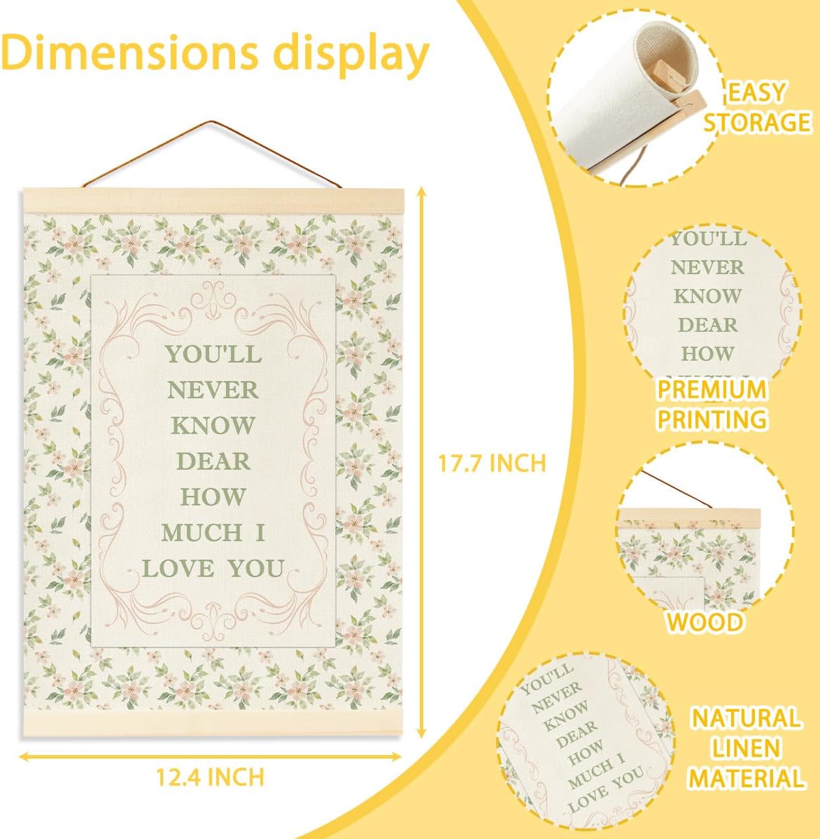 Pink Vintage Wildflower Nursery Decor Banner For Girls, Baby Girl Room Decor, Toddler Girl Room Decor, Playroom