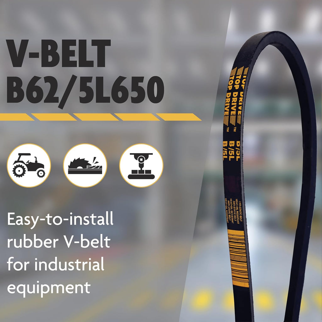 Top Drive B62/5L650, B/5L, Classic Wrapped V Belt, 5/8" x 65"