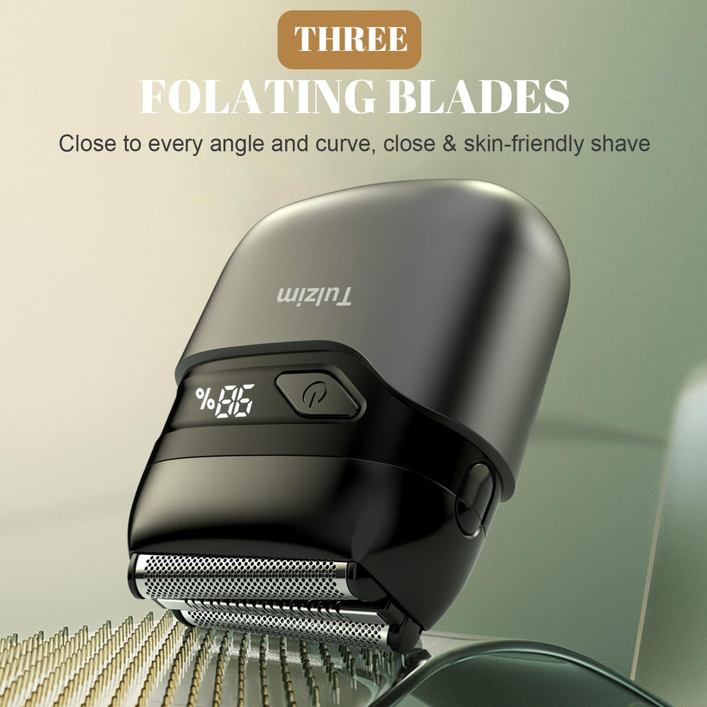 Electric Foil Shaver for Men: 3 Floating Blades & IPX7 Waterproof