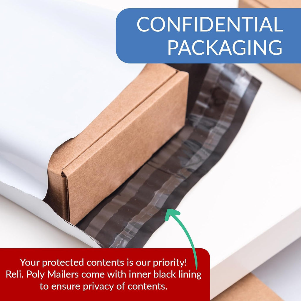 Poly Mailers 14.5x19 | 500 Pcs Bulk | Shipping Bags/Shipping Envelope | White Packaging Bags for Shipping |