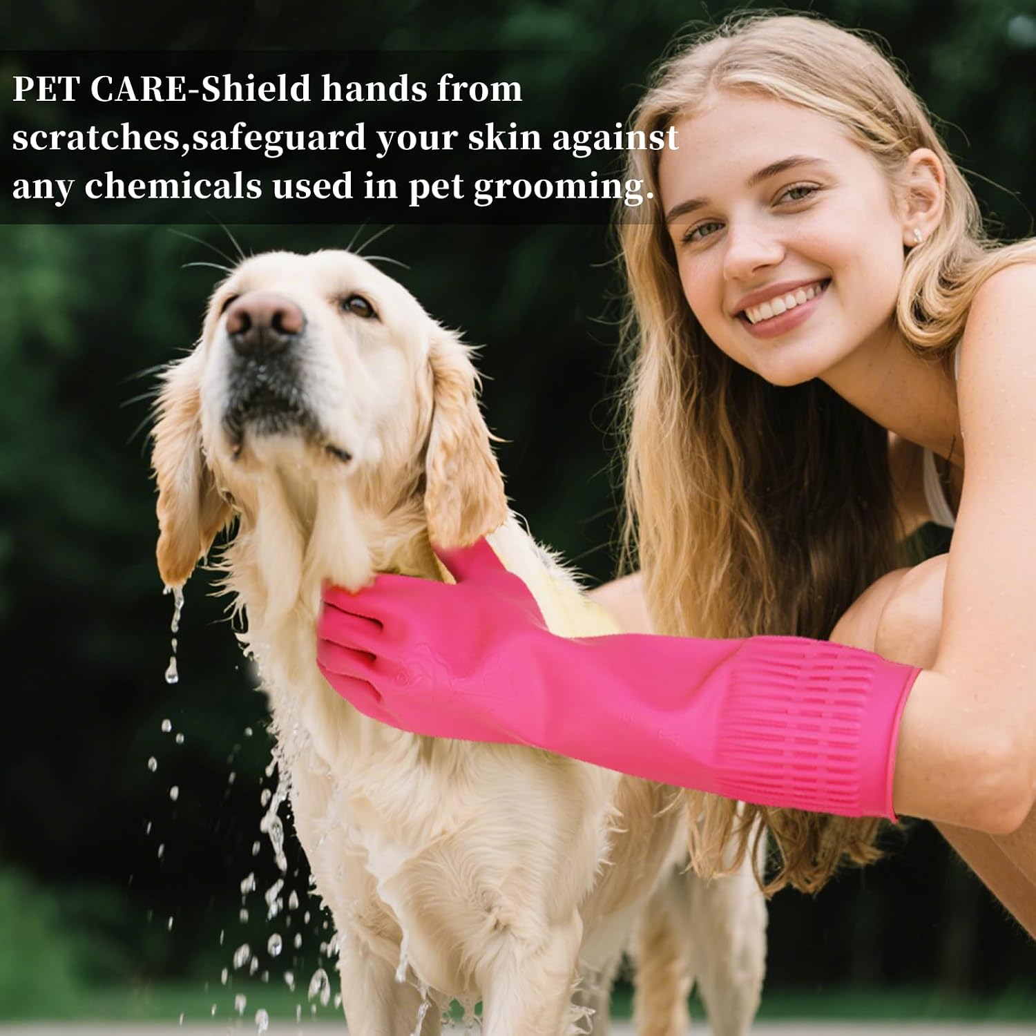 Rubber Gloves for Cleaning – 3 Pairs Reusable Gloves for Dishwashing, Kitchen and Household Tasks, 15-Inch Long