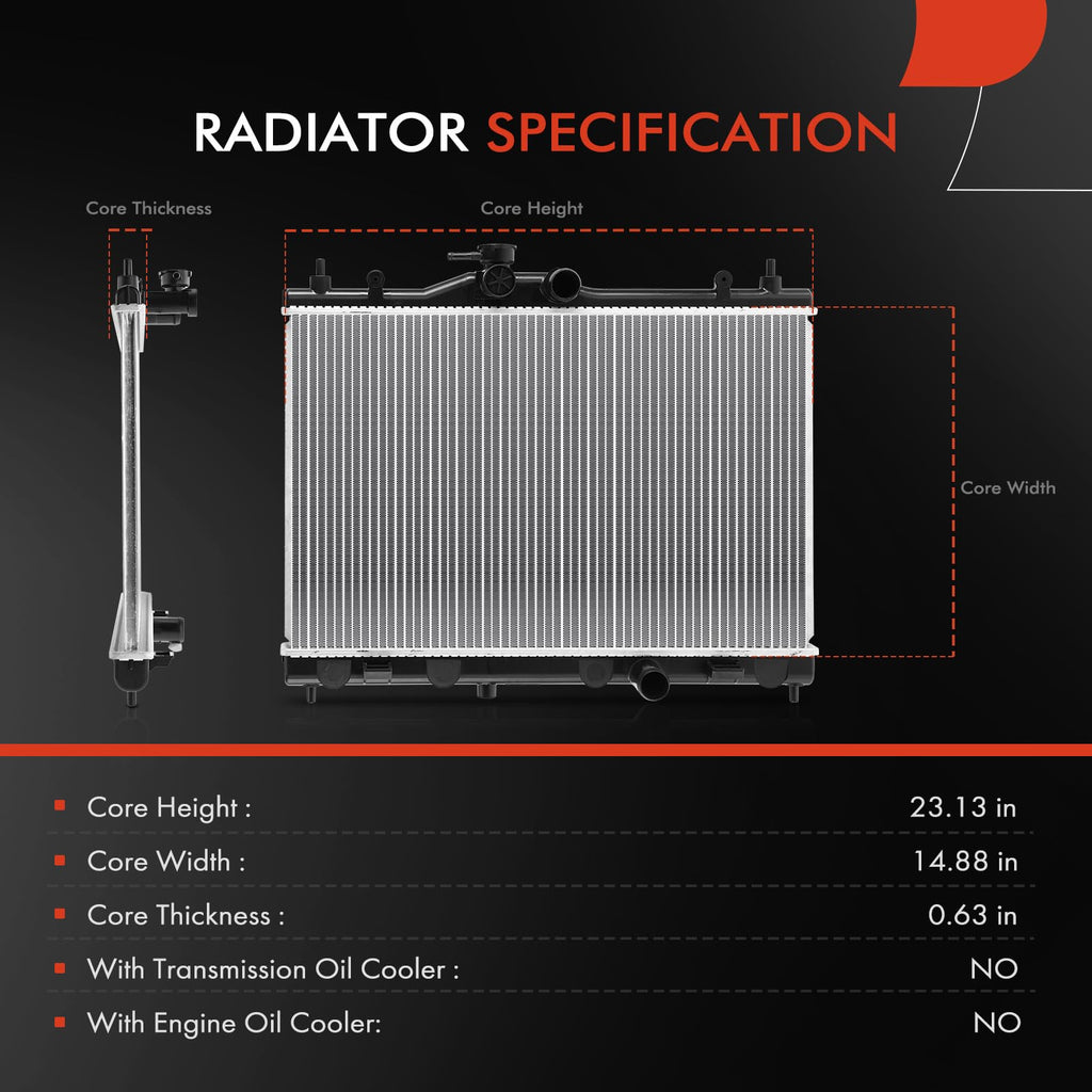 A-Premium Engine Coolant Radiator Assembly Compatible with Nissan