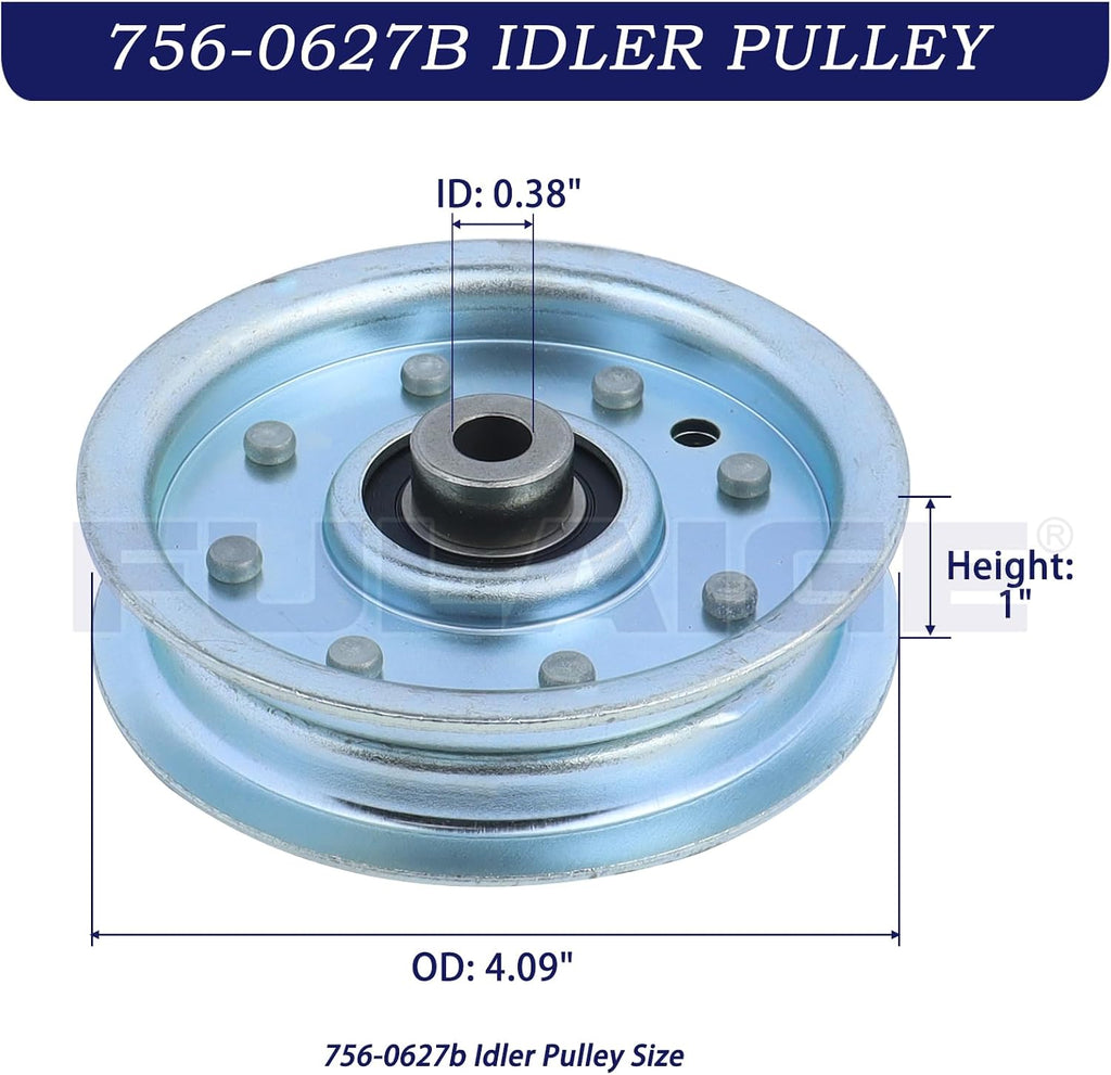 2Pcs 756-0627D Idler Pulley for Cub Cadet LT1045 LT1046 LT1018 Deck