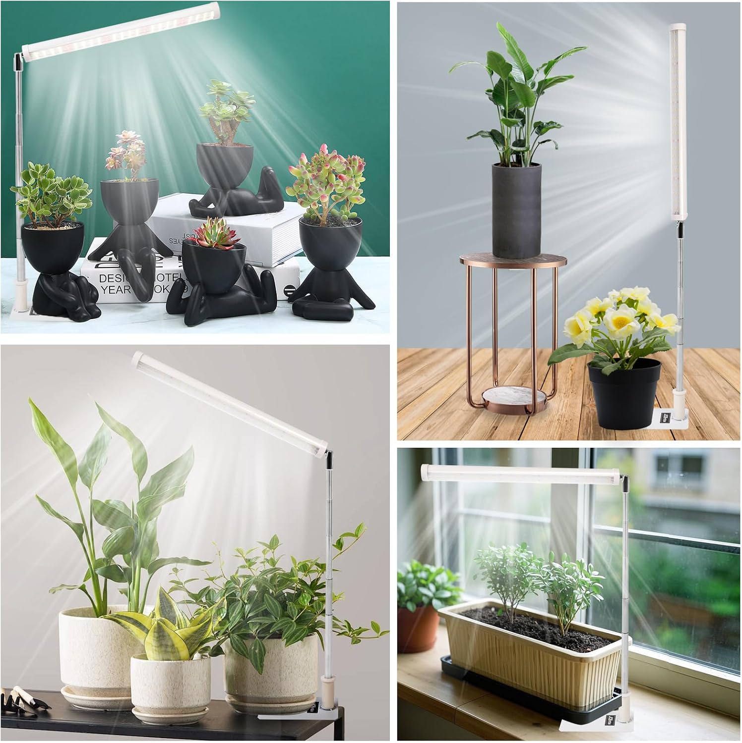 Standing LED Plant Light，Adjustable T10 Grow Light Bar, Full Spectrum Plant Grow Lamp on Stand for Indoor Plants Seed