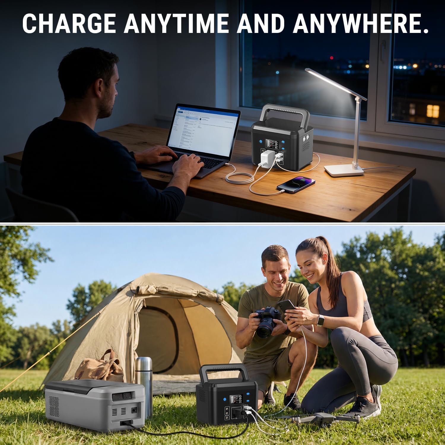 200W Portable Power Station, 192Wh LiFePO4 Solar Generator for Camping | Powkey Battery Powered Power Bank with 120V