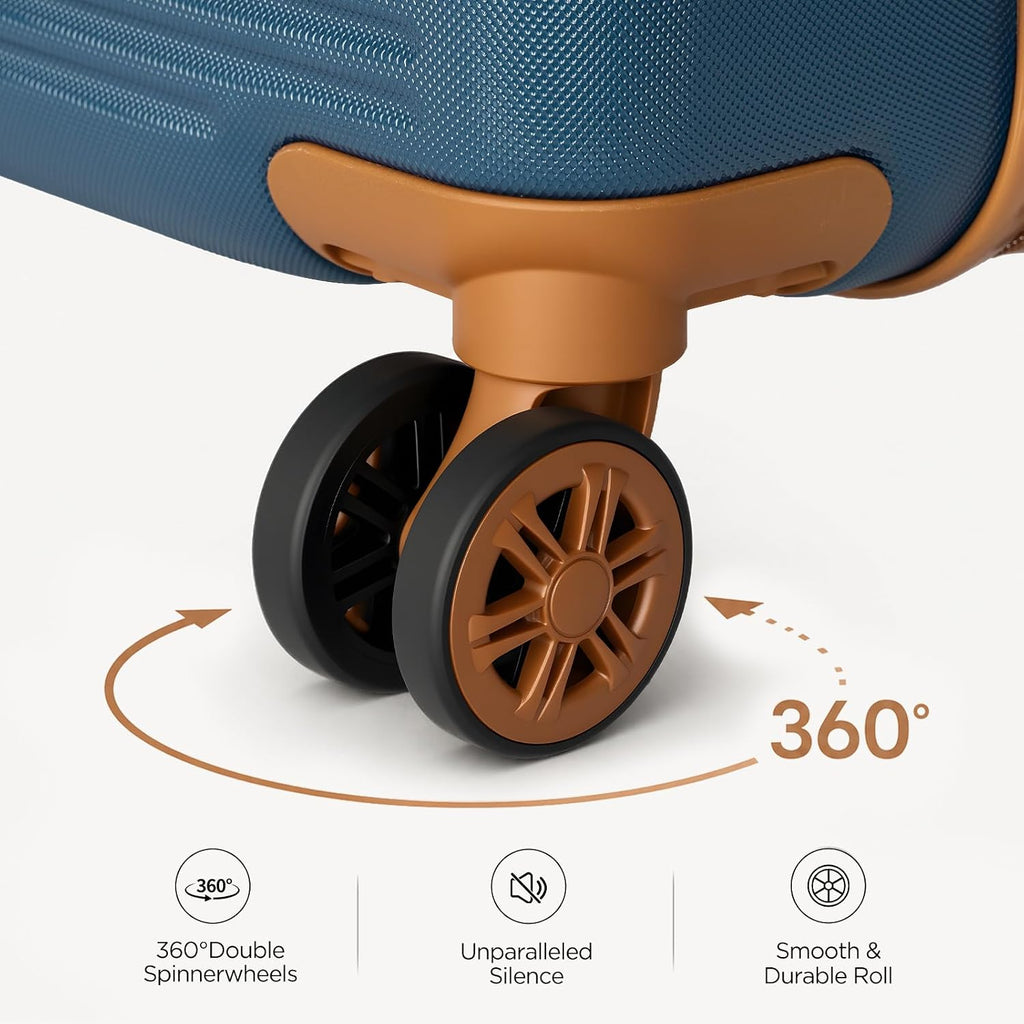 5 Piece Luggage Sets with Spinner Wheels, Hardshell ABS Suitcase Set with Tsa Lock, Lightweight Hardside Waterproof