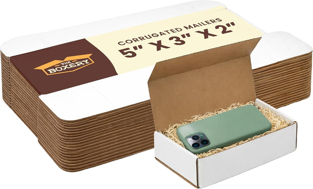 Corrugated Mailers White Tuck Shipping Boxes (5x3x2)