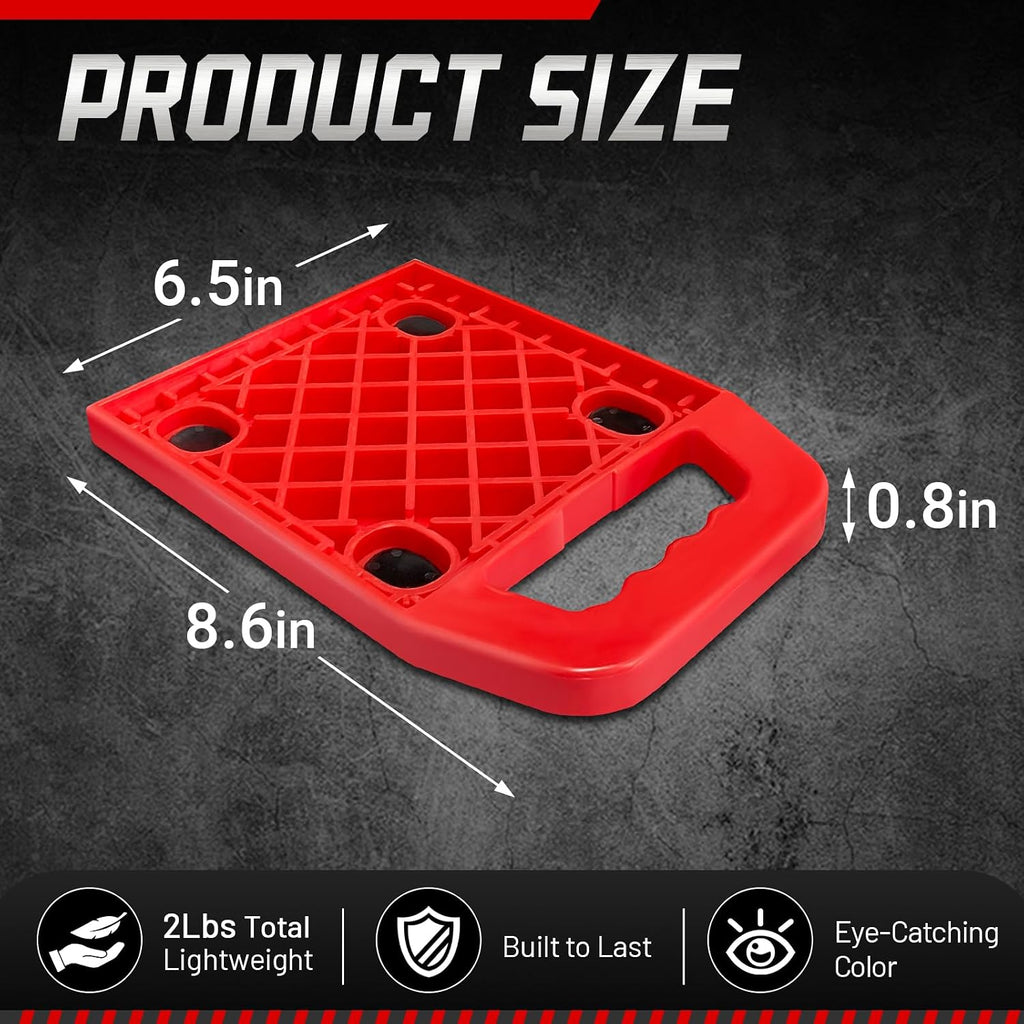 6.5" X 6.5" RV Stabilizer Jack Pads with Anti-Slip Rubber Mats, Stackable Camper Jack Pads with Handles & Handy