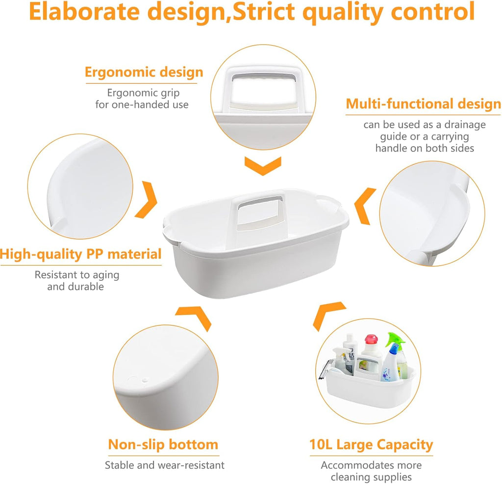 Multi-Purpose Plastic Cleaning Caddy with Handle, Shower Caddy Organizer/Storage Basket/Totes Portable for Bathroom