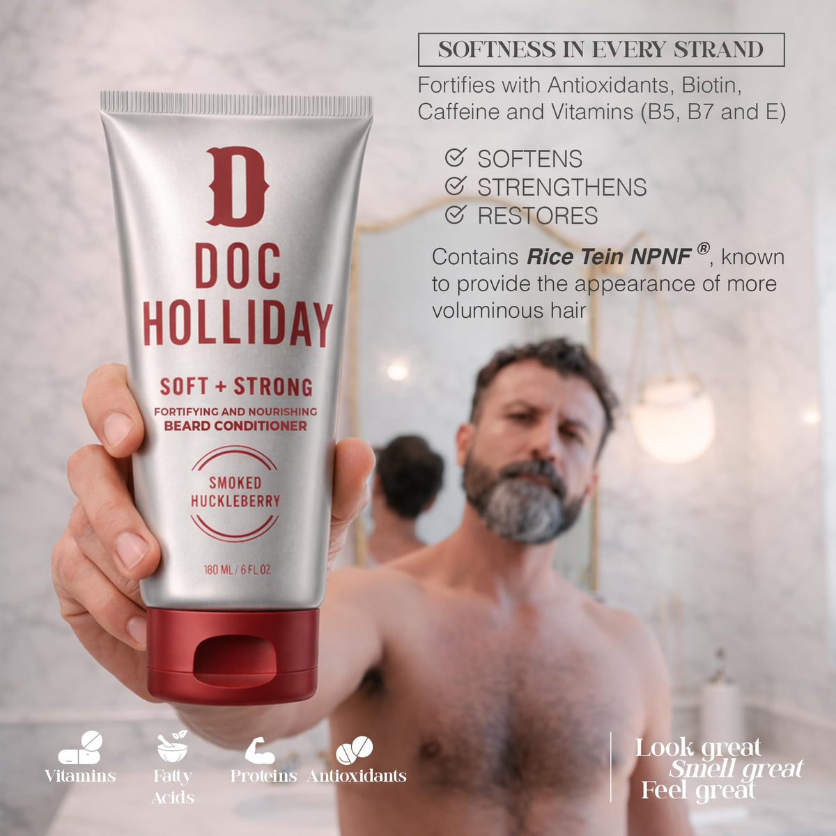 Soft + Strong Beard Conditioner, Smoked Huckleberry
