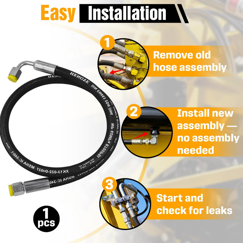 Mini Excavator Hydraulic Hose M14x1.5 x 36 Inches Compatible with AGT