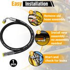 Mini Excavator Hydraulic Hose M14x1.5 x 36 Inches Compatible with AGT