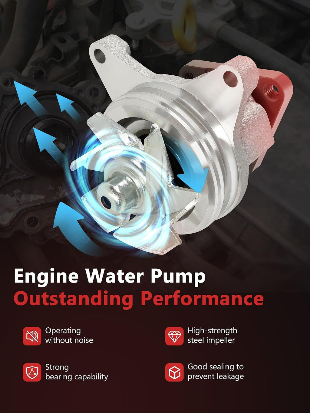 AW4126 Engine Water Pump Kit Fits Ford Focus 2003-2018 Edge Fusion Escape
