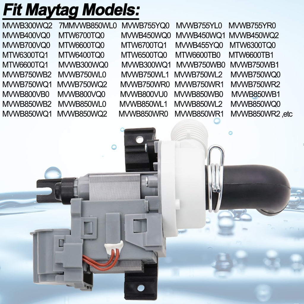 MVWB750WQ1 MVWB300WQ1 MVWB750WQ0 MVWB700VQ0 Washer Drain Pump for Maytag