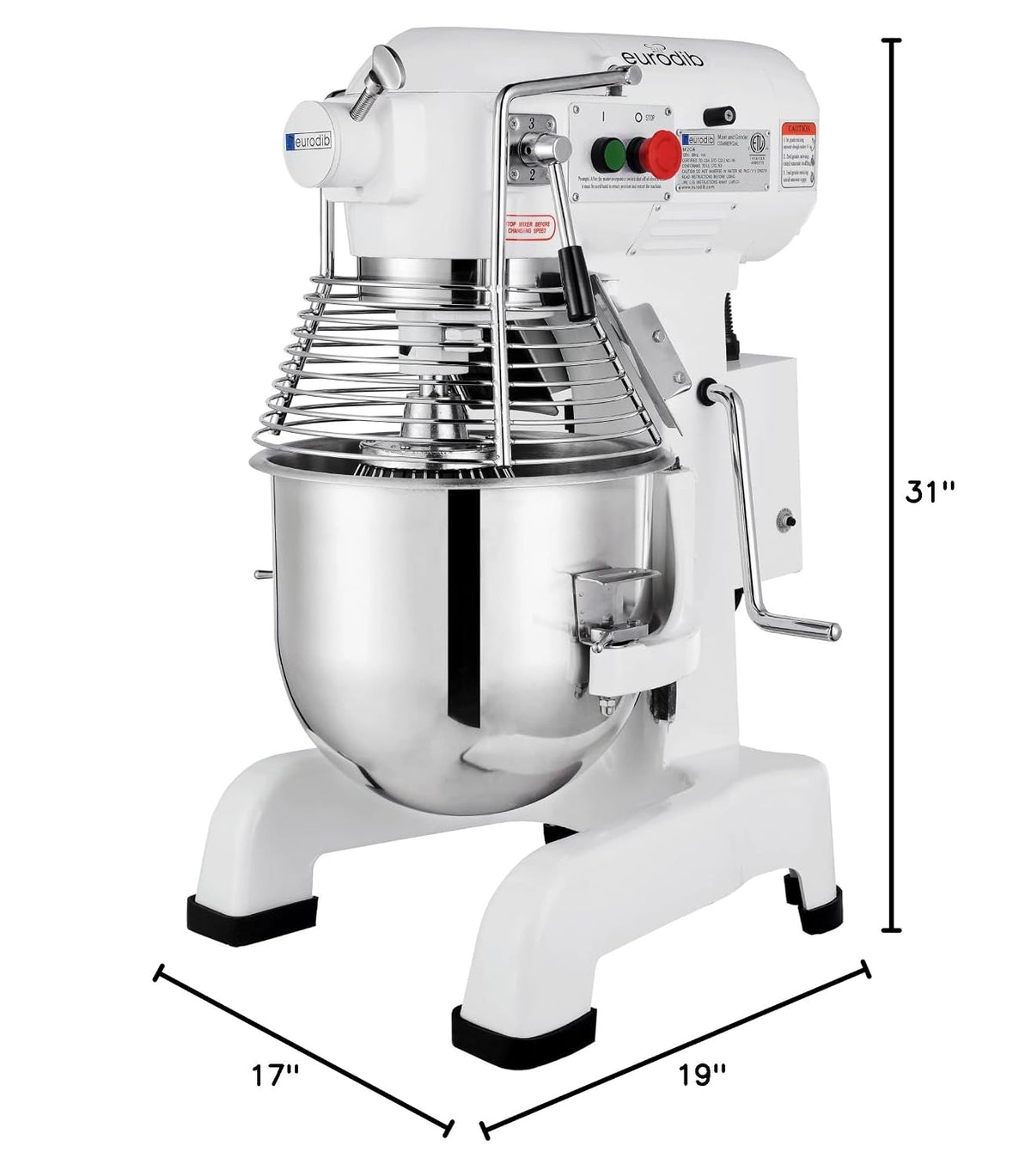 M20 ETL 20 Quart Commercial Planetary Stand Mixer, Bench Model, White, 110v