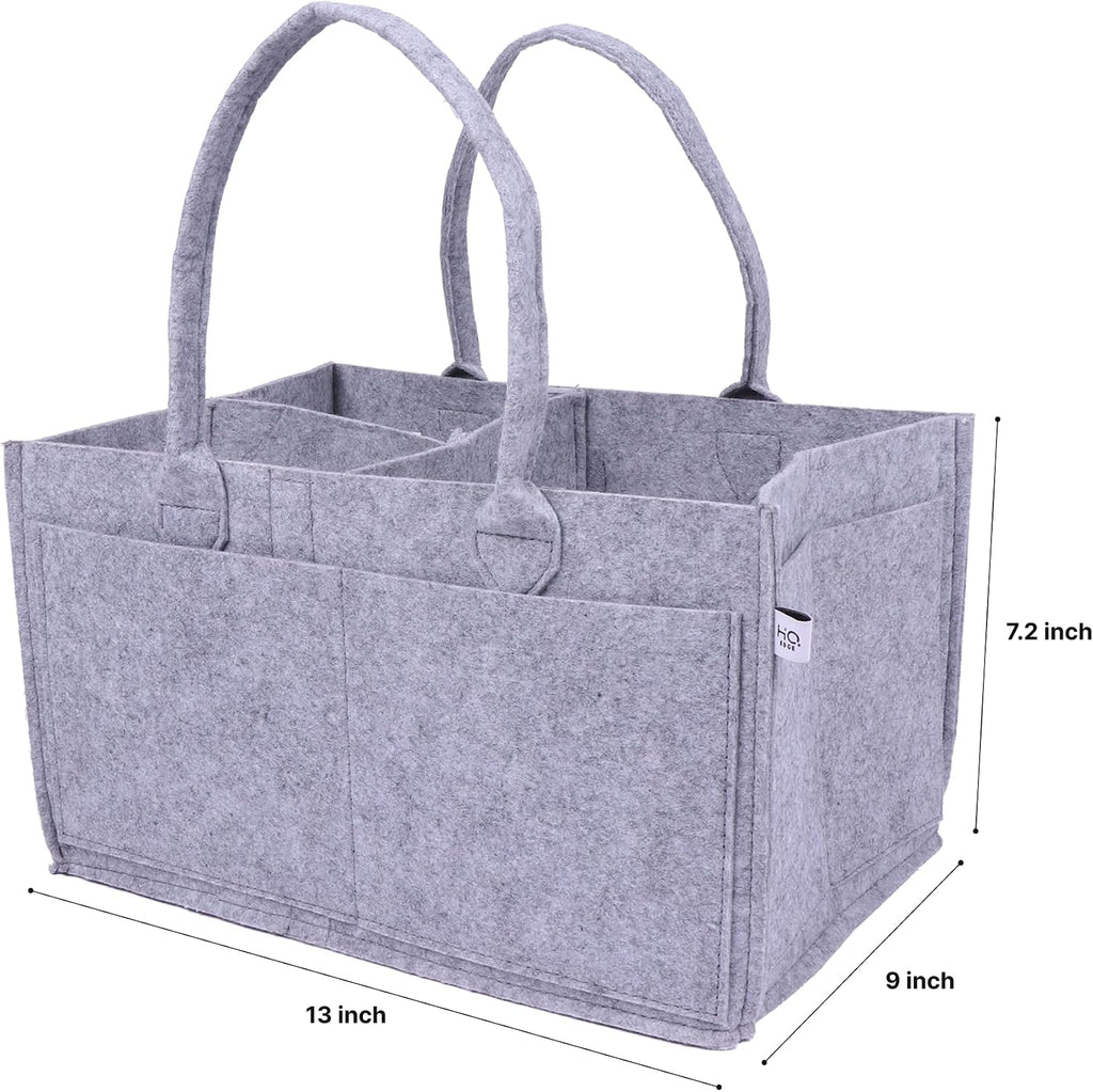 Felt Diaper Caddy Organizer, Baby Storage Bag, Nursery Organizer for Diapers and Wipes, Portable Felt Caddy, 33.5 x