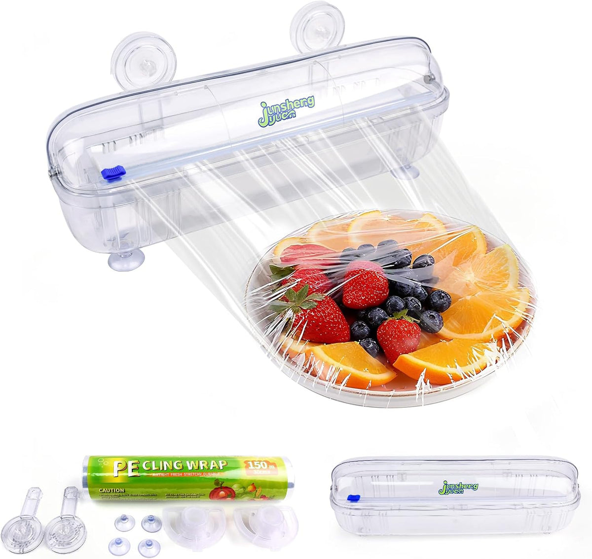 Refillable Cling Wrap Dispenser with Slide Cutting Cutter