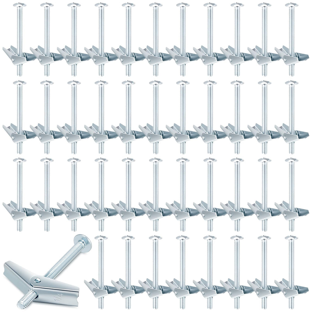 200 Pcs 1/4" X 3" Toggle Bolts and Wing Nut Wall Anchor for Drywall