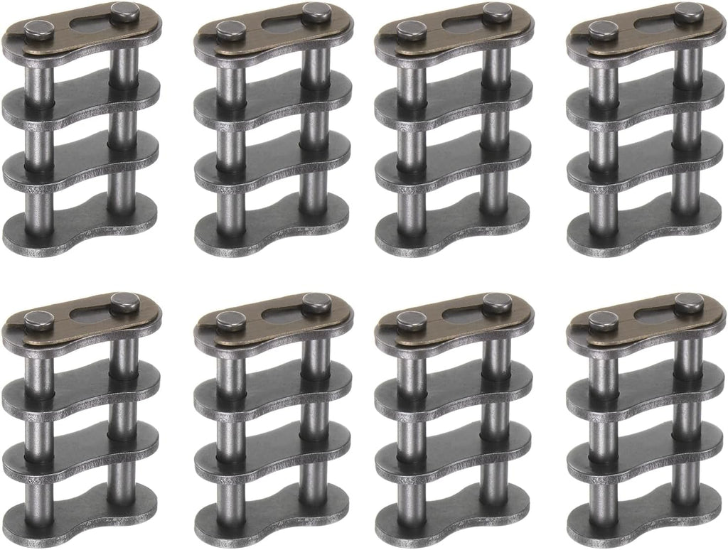 Uxcell 8Pcs #60-2/12A-2 Double Roller Chain Connecting Links 19.05mm Pitch Carbon Steel Master Connector Link
