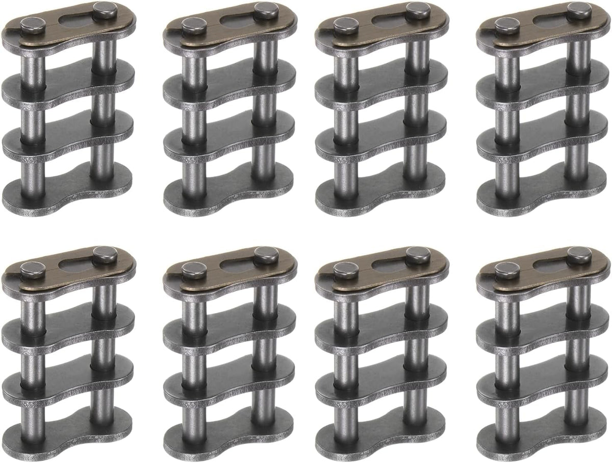 Uxcell 8Pcs #60-2/12A-2 Double Roller Chain Connecting Links 19.05mm Pitch Carbon Steel Master Connector Link