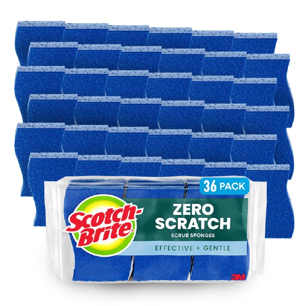 Zero Scratch Non-Scratch Scrub Sponges, 36 Pack