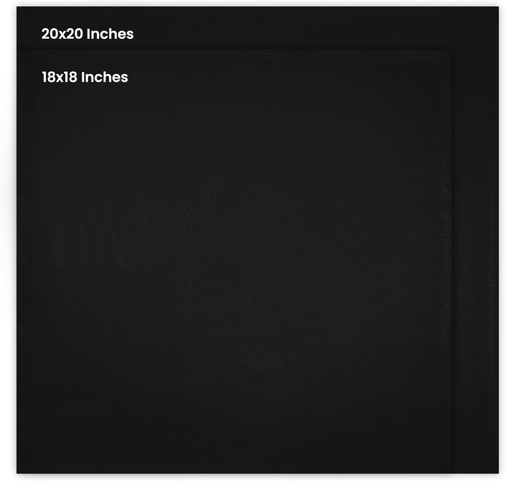 Cotton Blend Black Cloth Napkins [12 Pack, 20x20 Inch]