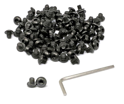 iexcell 100 Pcs #10-24 x 3/16" Stainless Steel 304 Hex Socket Button Head Cap Screws Bolts, Black Oxide Finish, with Hex Key Spanner