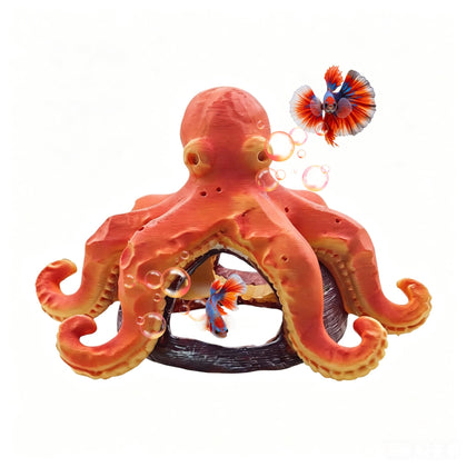Resin Octopus Aquarium Decor, Fish Tank Hideout Cave for Betta Fish Shrimp