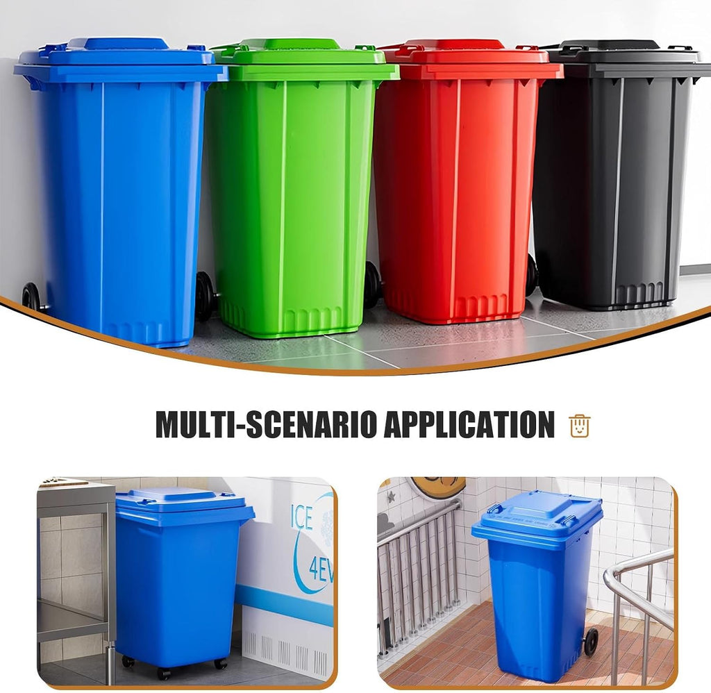 30L 50L 100L 120L 240L Outdoor Trash Can Wheeled Garbage Can with Lid, Residential Commercial Trash Can for Backyard