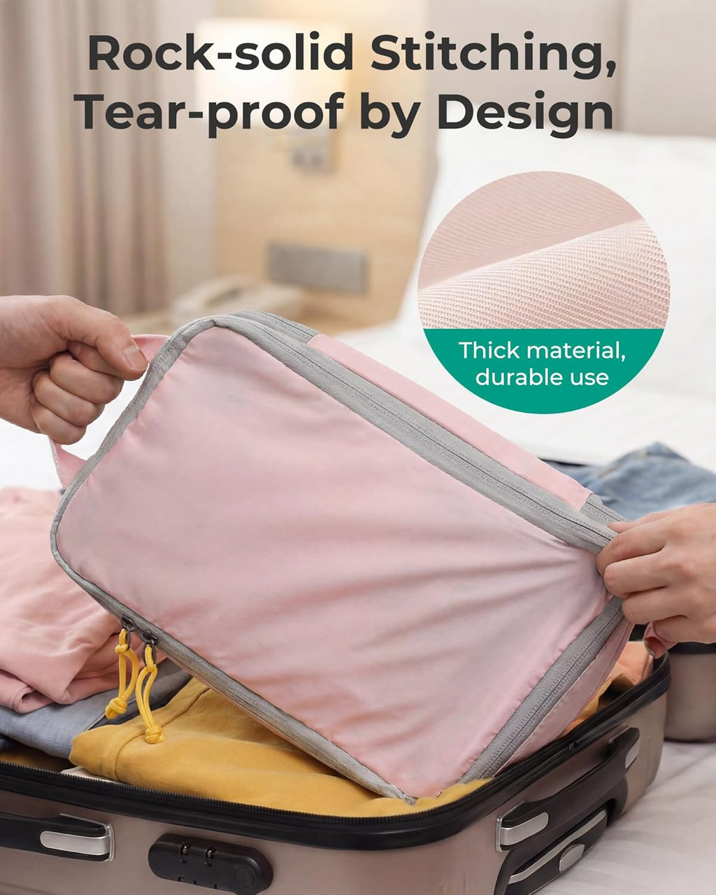 6 Set /4 Set/2 Set Compression Packing Cubes for Travel, Lightweight Luggage Organizer Bags, Durable Space Saver Bags